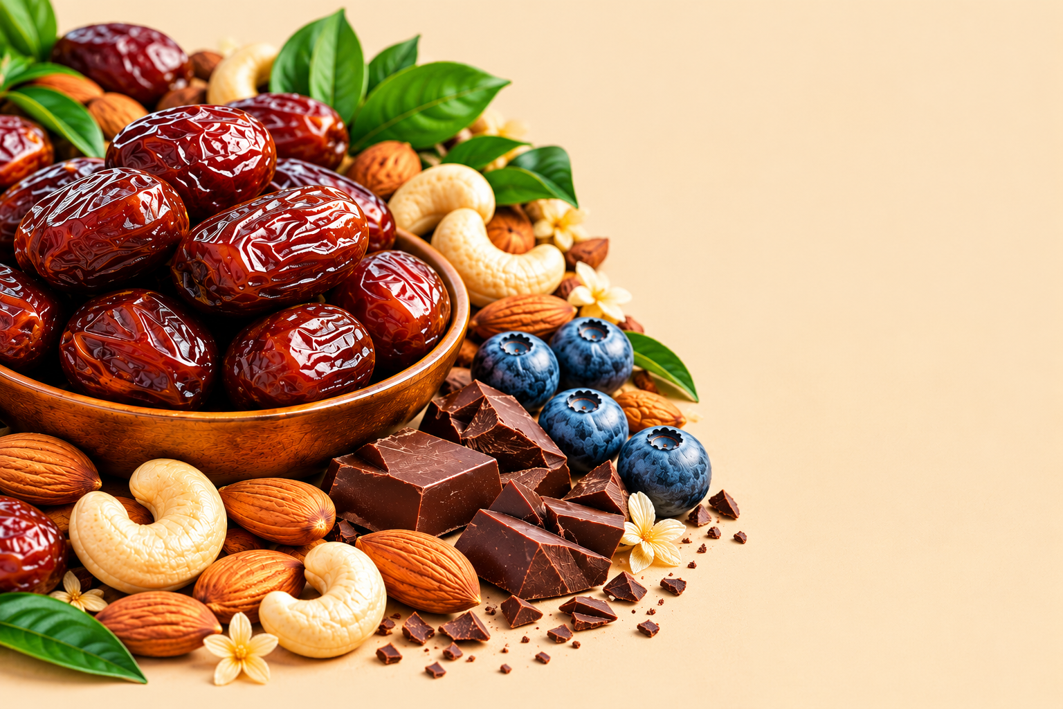 Dates, nuts and chocolate